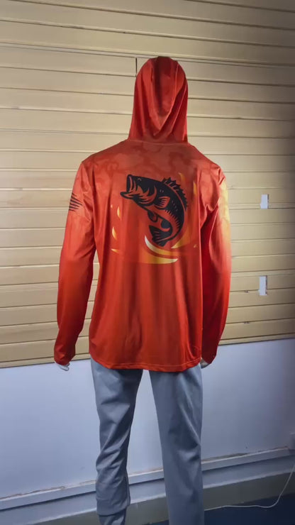 Scorch Red Hooded Jersey UPF 50+ UV Protection